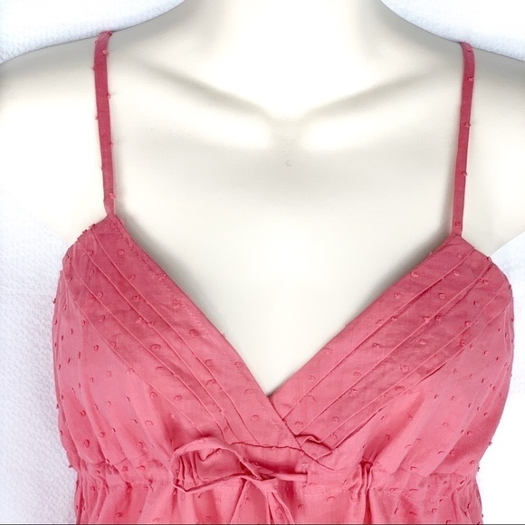 New-pathway LA Boutique Brand, Swiss Dot Cotton, Strappy Front Tie Camisole Top - Picture 2 of 9
